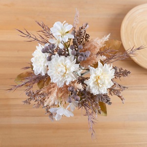 Bouquet de fleurs artificielles CallaFloral Dahlia pour la décoration de la maison et des mariages CF02024 - Product Image 3