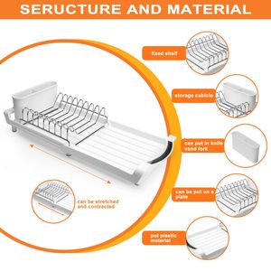 Stainless Steel Over the Sink Expandable Dish Drainer Dish <b>Drying</b> <b>Rack</b> Kitchen Plate <b>Drying</b> <b>Rack</b> - Product Image 3