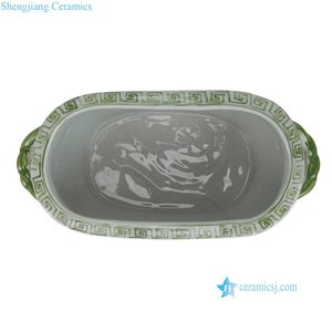 RZSC68-A-B-C-D-E Nouveau petit <span class=keywords><strong>pot</strong></span> <span class=keywords><strong>de</strong></span> fleurs <span class=keywords><strong>de</strong></span> jardin en forme d'ellipse avec motif d'oiseaux et <span class=keywords><strong>de</strong></span> fleurs peints à la main avec deux poignées - Product Image 5