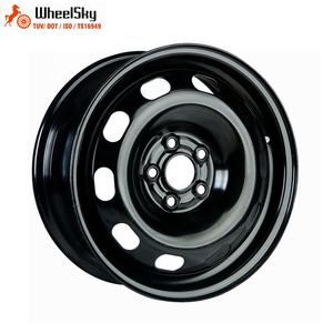 Jantes de voiture en acier noir Wheelsky 15 pouces 15x6.0 5x100, nouveau design à 5 branches avec PCD de 100 mm, revêtement E-Coating, fabricant de jantes pour voitures particulières - Product Image 1