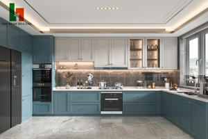 Set di <span class=keywords><strong>Mobili</strong></span> da <span class=keywords><strong>Cucina</strong></span> Moderni Personalizzati con Piani di Lavoro in Laminato e Ripiani Aperti per Appartamenti - Product Image 3