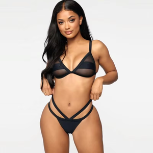 <span class=keywords><strong>Costume</strong></span> da bagno in Mesh <span class=keywords><strong>nero</strong></span> a due pezzi con <span class=keywords><strong>reggiseno</strong></span> Push-up Private Label - Product Image 4