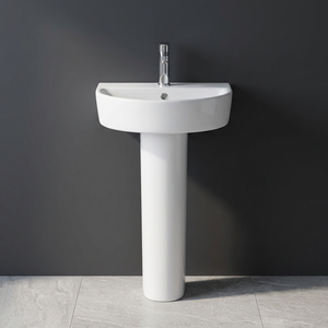 Premium Indian Ceramic Wash Basin with Full Pedestal Modern Bathroom Sanitary Ware Design - Product Image 3