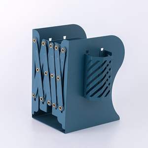 Soporte de libros extensible de estilo nórdico, sujetalibros ajustables, organizador de escritorio en forma de L para oficina, estante de almacenamiento de libros con portalápices - Product Image 4