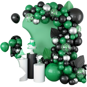 Kit de guirlande de ballons 102 pièces, thème Forêt, Vert, Noir, Argent, pour <span class=keywords><strong>Anniversaire</strong></span> Garçons, Baby Shower, Ballons Thème Football - Product Image 1