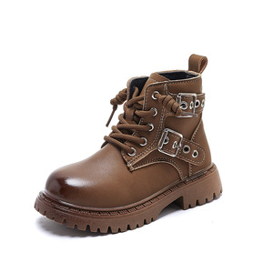 Nouvelles Bottes et Chaussures en Cuir Style Britannique pour Enfants, Filles, Garçons Élégants, Collection 2025 - Product Image 5