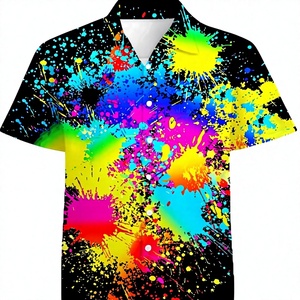 Mens Beaded Funny Hawaiian <strong>Shirts</strong> 3D Graphic Button Down Short Sleeve Tropical Holiday Beach Vacation Aloha <strong>Shirts</strong> - Product Image 1