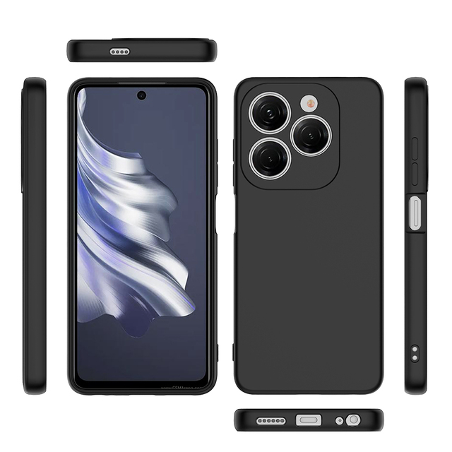 PinJun TPU+Silicone Pure Color Anti-Fingerprint Protective Case for Tecno Camon 40 Pro 19 NEO 18T 20 POVA 6 3 Pop9 Mobile