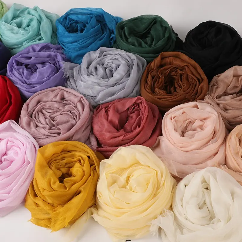 WD-D01 Wholesale Colorful Lightweight Cashmere Scarf Wool Scarf Luxury 100% Real Thin Cashmere for Women