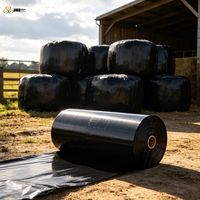 Film d'ensilage noir robuste, film étirable pour ensilage, pour balles de foin, herbe, fourrage, maïs, emballage agricole