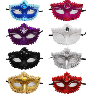 <span class=keywords><strong>Masque</strong></span> de fête de mascarade vénitien pour femmes sur bâton, demi-visage, fleur, <span class=keywords><strong>masque</strong></span> pour les yeux tenu à la main, bal de danse pour Halloween, Noël - Product Image 3