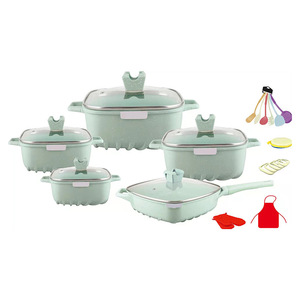 Geling Nouveau Design Vente en Gros Lot de 25 Pièces d'Ustensiles de Cuisine Antiadhésifs Roses, Ensemble Unique de Pots de Cuisson en Aluminium Robuste pour le <span class=keywords><strong>Camping</strong></span> et la Cuisine - Product Image 4
