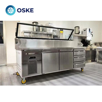 Table de travail en acier inoxydable avec refroidissement à air pour salade Pizza Prep réfrigérateur Table basse affichage de poulet Table de réfrigérateur