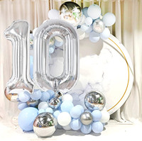 Vente en gros de nouveaux ballons géants de 40 pouces 0-9 chiffres, pour les décorations d'anniversaire et de mariage