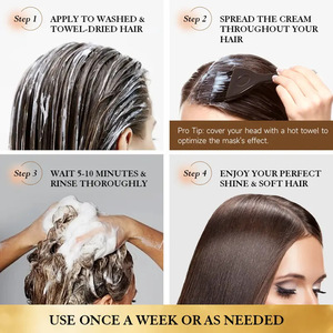 Traitement capillaire réparateur pour cheveux secs, sans rinçage, à l'huile de kératine, à l'acide et au collagène, lissant et adoucissant - Product Image 6