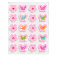 Plester Jerawat Hidrokoloid Motif Bunga Kupu-kupu Warna Pink Stiker Perawatan Kulit