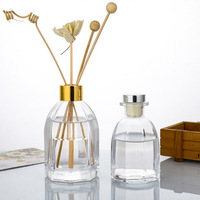 Flacon diffuseur de parfum d'ambiance en verre ambré de luxe en forme de pyramide, 150 ml et 200 ml, vide, avec bouchon