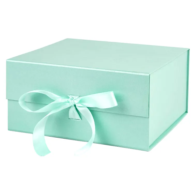लक्जरी कस्टम लोगो ग्रीन चुंबकीय रिबन बॉक्स गुलाबी कागज बोर्ड Foldable शादी की पोशाक उपहार परिधान पैकेजिंग बॉक्स के लिए पोशाक