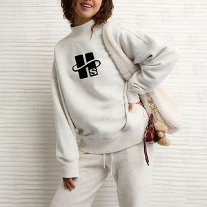 Suéter Personalizado de Cuello Alto, Algodón Grueso, Bordado, Felpa Suave, Cuello Redondo, Talla Grande - Product Image 2