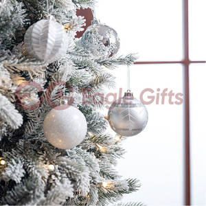 EAGLEGIFTS Argent Blanc Couleur Série Arbre Boules Suspendues Décoration de Noël <span class=keywords><strong>Noel</strong></span> Natal Imprimable Arbre de Noël Jouets Boules - Product Image 4