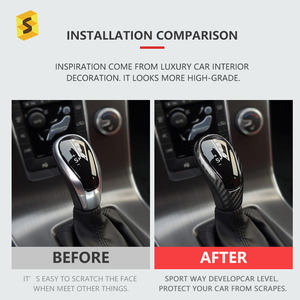 Levier de changement de vitesse intérieur de voiture, en Fiber de carbone, pour <span class=keywords><strong>Volvo</strong></span> S60 XC60 V40 <span class=keywords><strong>V60</strong></span> S80L - Product Image 5