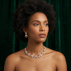 Conjunto de collar Kundan chapado en oro con aretes a juego para mujer, joyería para fiestas y bodas. - Product Image 2