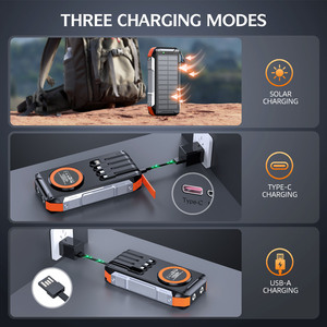 4 en 1 intégrés chargeur sans fil magnétique 30000mah chargeur solaire portable magnétique sans fil 15W batterie externe - Product Image 2