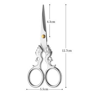 Retro Phoenix <b>Small</b> Stainless Steel Scissors For Paper Cutting And Cross Stitch Home Use - Product Image 2