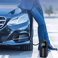 Compresseur d'air multifonctionnel automatique pour pneus, pompe électrique portable numérique avec lumière LED pour voiture, vélo, ballon