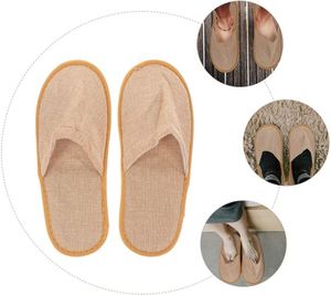 Chaussons d'hôtel biodégradables personnalisés OEM à usage unique, confortables, à bout fermé ou ouvert, pour équipements hôteliers - Product Image 3