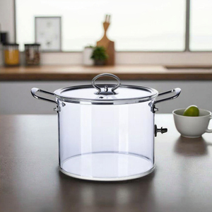 Stovetop nấu ăn nồi thủy tinh Bếp cảm ứng nồi thủy tinh đồ nấu nướng thủy tinh borosilicate nấu ăn chậu trong kho cho bán buôn - Product Image 2