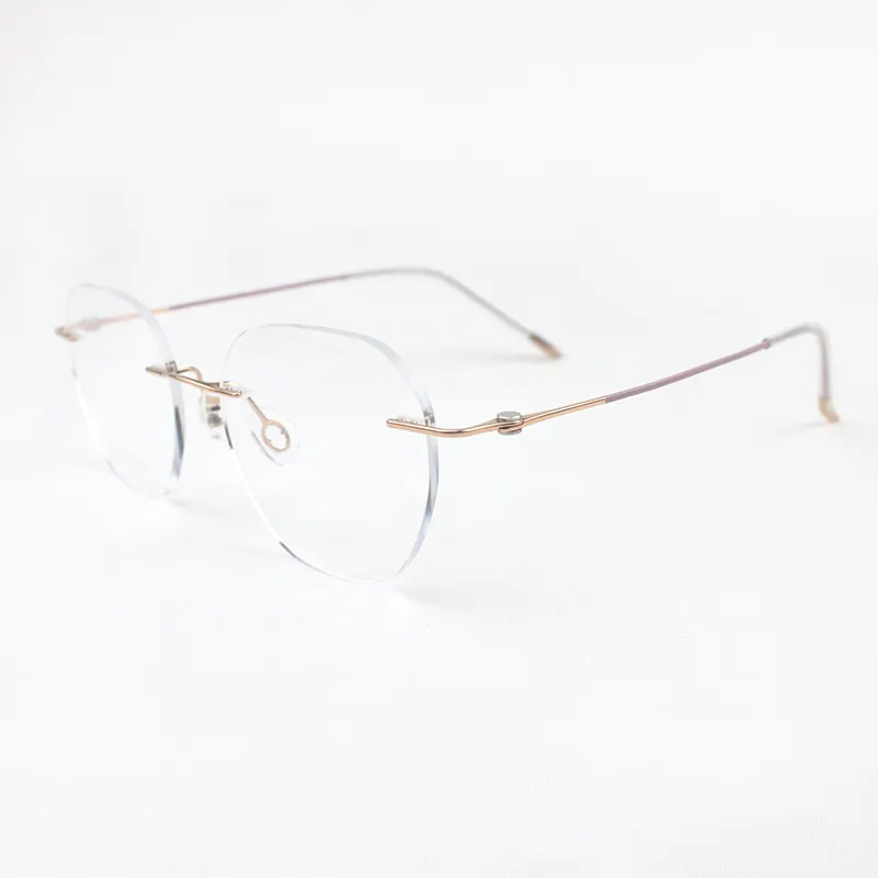 Óculos super claros redondos de alta qualidade, armações ópticas de titânio puro clássico com logotipo personalizado, óculos finos sem aro, 2024
