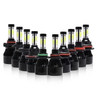 Phares LED haute puissance 4 faces COB S2 72W, série H, blanc, universels, pour voitures, économie d'énergie, faisceau concentré, longue durée