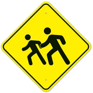 交通标志行人过路标志安全警告标志铝学校区域标志