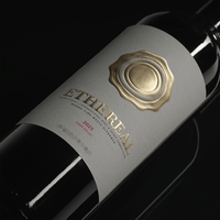 Etiqueta para Botellas de Vino, Cerveza y Whisky, Papel de Arte Texturizado de Lujo con Relieve 3D, Resistente al Aceite, Impermeable, de Alta Calidad, Ecológico y Reciclable