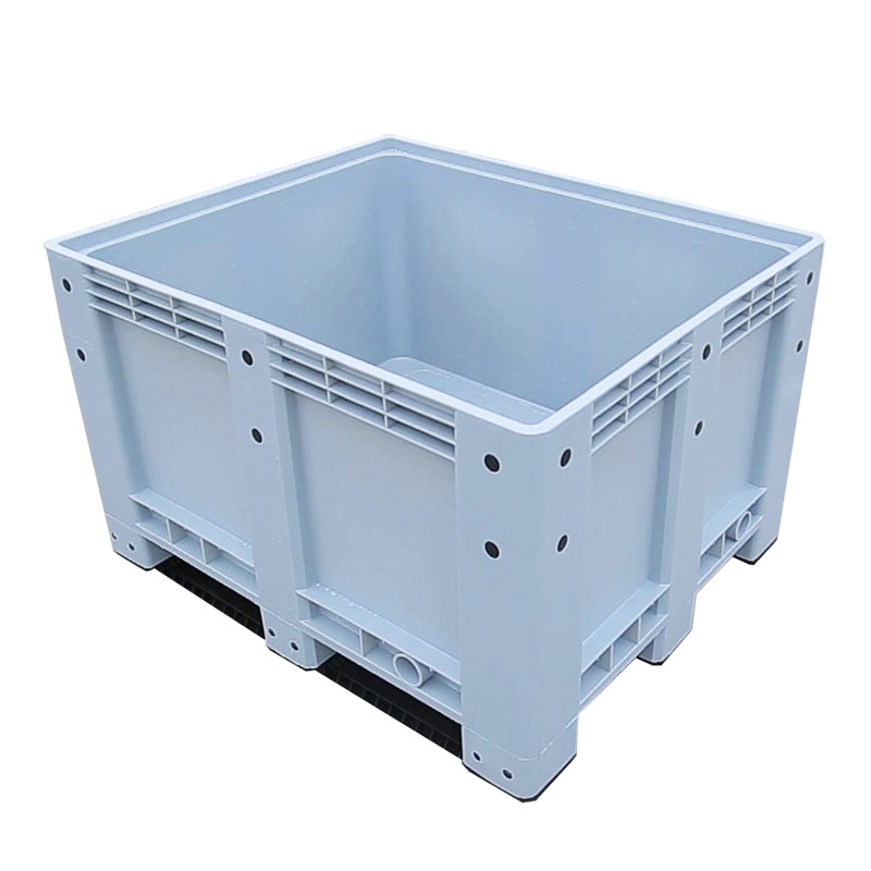 OEM пластиковая коробка для поддонов, контейнер для массовых грузов, жесткая пластиковая коробка для поддонов с огромным внутренним объемом и большой прочностью