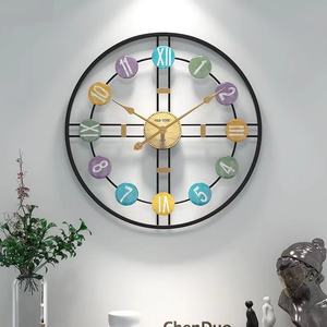 Reloj de Pared Redondo de 50 cm, Reloj de <span class=keywords><strong>Metal</strong></span> con Manecillas para Sala de Estar, Dormitorio, Estilo Vintage Simple, Decoración Colgante, Dropshipping DDP - Product Image 1