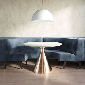 Decoout, venta al por mayor, restaurante, cabina <span class=keywords><strong>de</strong></span> terciopelo, asientos, banquete <span class=keywords><strong>de</strong></span> lino <span class=keywords><strong>de</strong></span> medio círculo para restaurante, Bar, club nocturno - Product Image 2