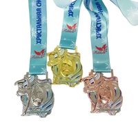 Médaille de course cycliste personnalisée en alliage de zinc émaillé pour le sport, la danse et le cyclisme