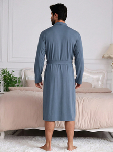 Peignoir Kimono Homme Personnalisé – Fabricant Marque Privée – Peignoir Doux ODM – Pyjama Homme en Gros – Ensemble - Product Image 4