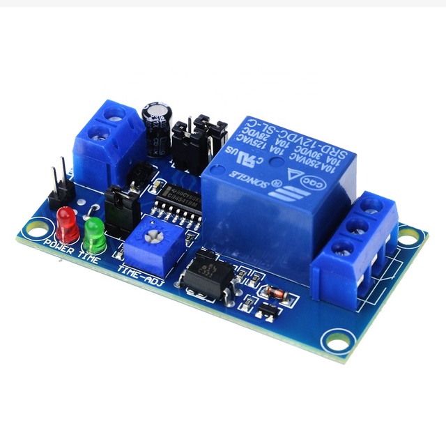 DC 5V 12V Delay Relay Normal Open Time Delay Relay Module Timer Relay Control Switch Adjustable Potentiometer LED Indicator