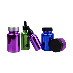 Botellas <span class=keywords><strong>cbd</strong></span> de lujo para el cuidado de la piel, botellas de aceite esencial de vidrio púrpura anodizado, a prueba de luz, hombro redondo, 30ml, 50ml - Product Image 2