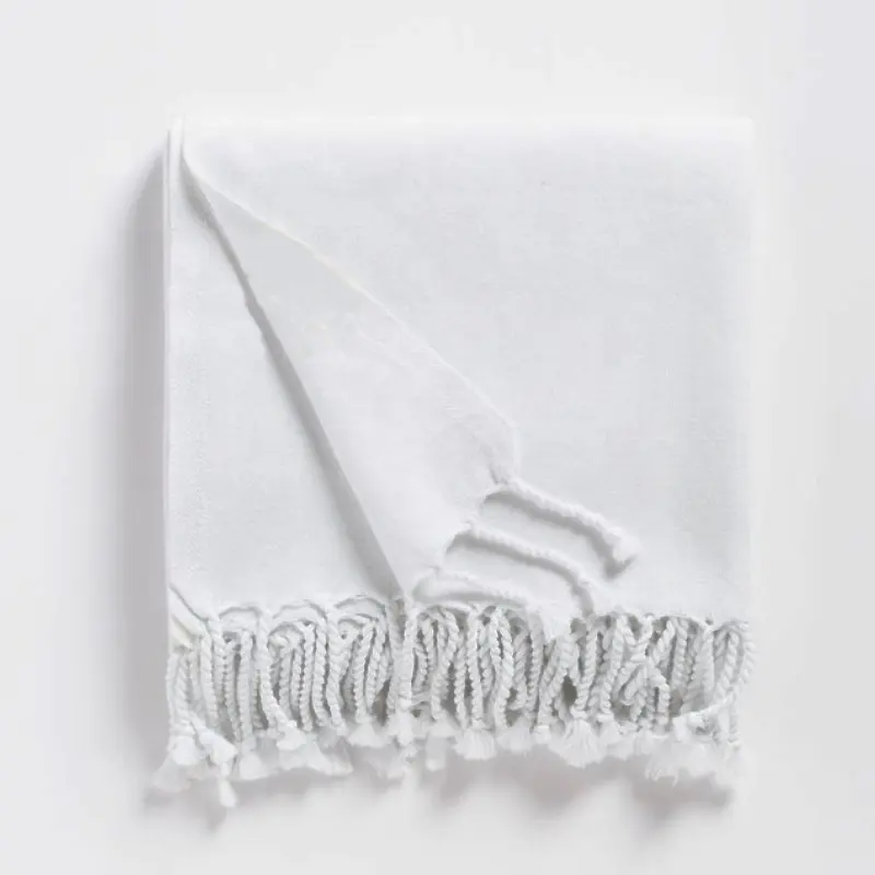 White Turkish Towel Plain 100% Cotton Turkish Beach Towel Turkish Peshtamal Hammam Towel 100x190 cm made in Turkey