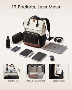 กระเป๋าเป้สะพายหลังสำหรับใส่คอมพิวเตอร์ขนาดใหญ่ 15.6 17.3 18 นิ้ว ยี่ห้อ LOVEVOOK สำหรับผู้หญิง แฟชั่นสำหรับวิทยาลัย โรงเรียน ทำงาน เดินทาง - Product Image 4