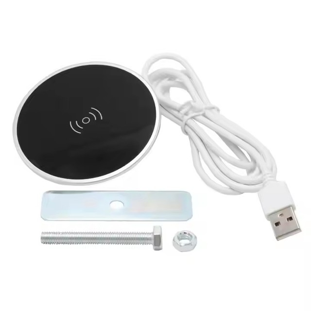 Waterproof Round Desktop Embedded Furniture Wireless Charger 15W Table Wireless Charging Smart Office Desk Use for Mobile Phone