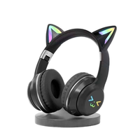 Casque de jeu sans fil BT612 avec écouteurs supra-auriculaires à oreilles de chat, écran LED, musique, subwoofer et chipset JL