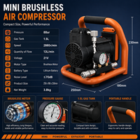 Mini compresseur d'air pour voiture 21v, ODM OEM, capacité de 1,5 L, machine portable sans fil à batterie, sans balais, pour la maison, l'industrie, le bricolage