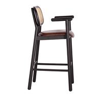 Meubles nordiques tabourets de Bar en rotin chaise de Bar tabourets de comptoir de cuisine chaise haute en osier rotin hôtel café boutique