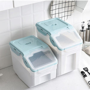 Vente en gros Écologique 10kg 15kg 25kg Plastique <span class=keywords><strong>Chien</strong></span> Chat Oiseaux Pat Nourriture Farine Riz Boîte de Stockage Bin Seau Conteneur - Product Image 2