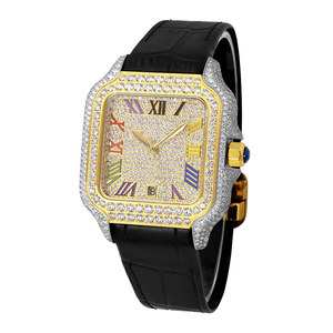 Montre mécanique pour homme personnalisée, boîtier carré, cristal saphir VVS, surface semi-givrée de luxe - Product Image 1